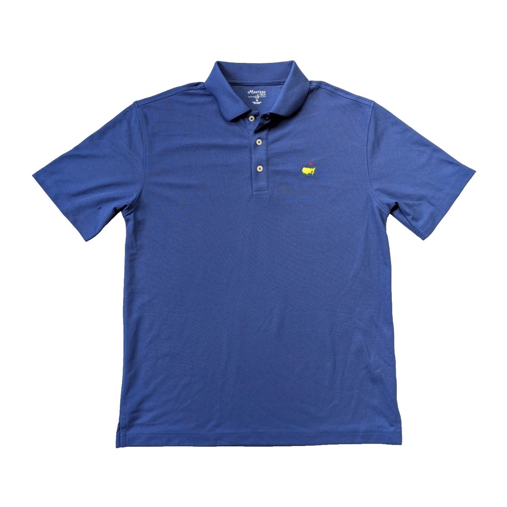 Masters Tech Polo Mens Medium Navy Solid Blue Golf Shirt